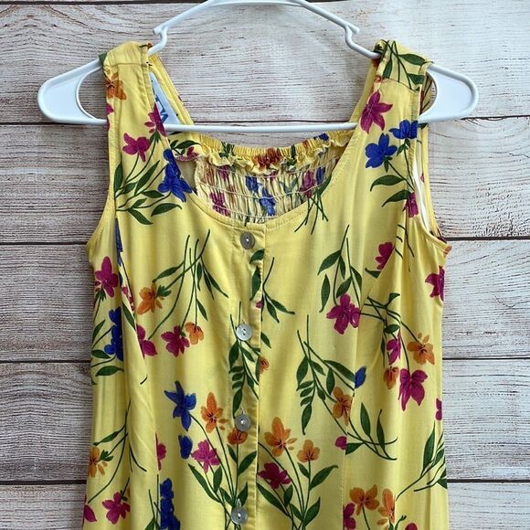 VINTAGE BFA CLASSICS MAXI DRESS IN YELLOW FLORAL PRINT - Picture 3 of 8